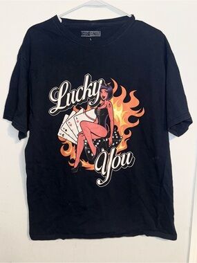Thirty Single Black Shirt Lucky You Graphic